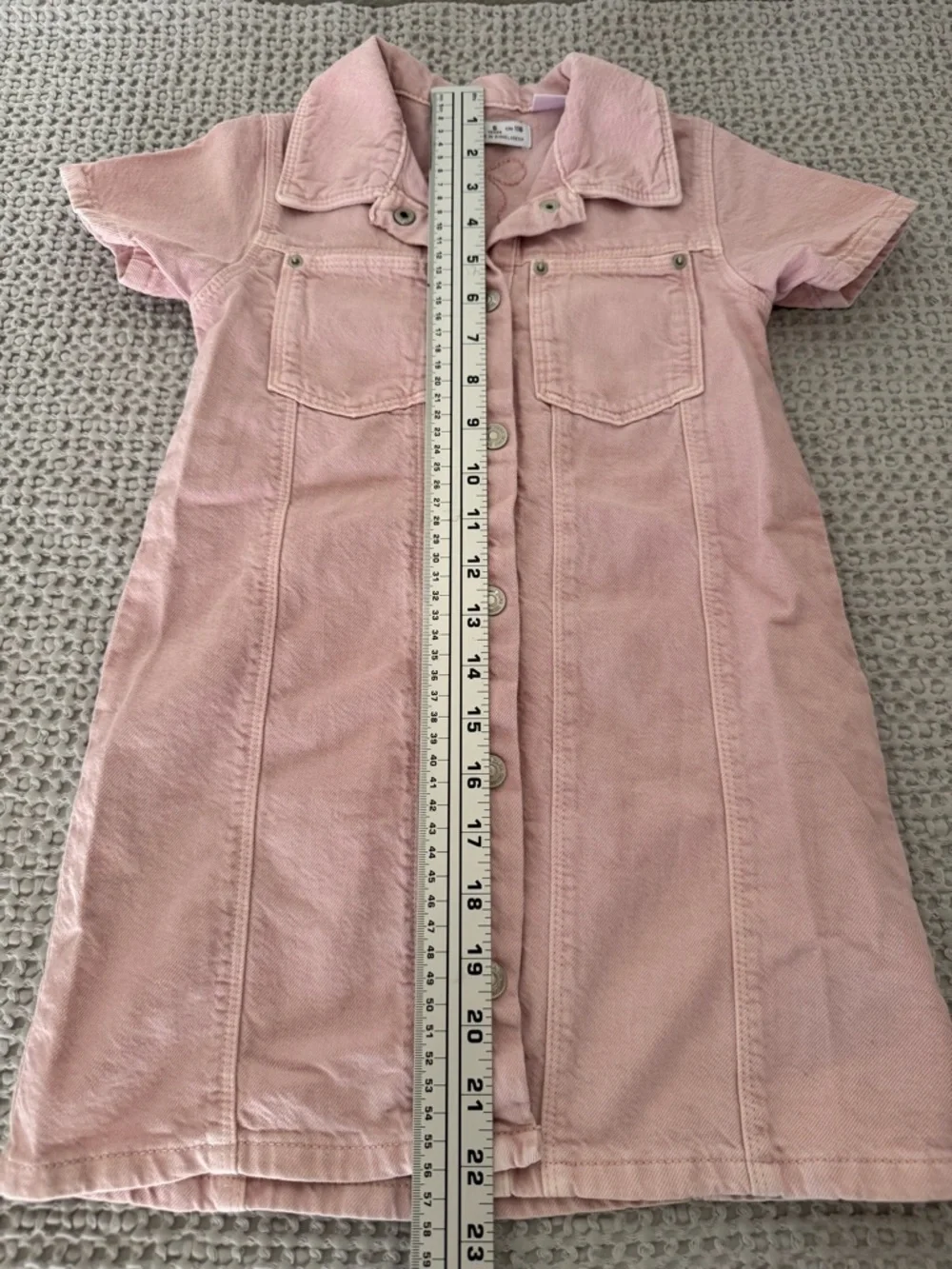 ZARA Blush Pink Button-Front Shirt Dress Sz 6 years Girls